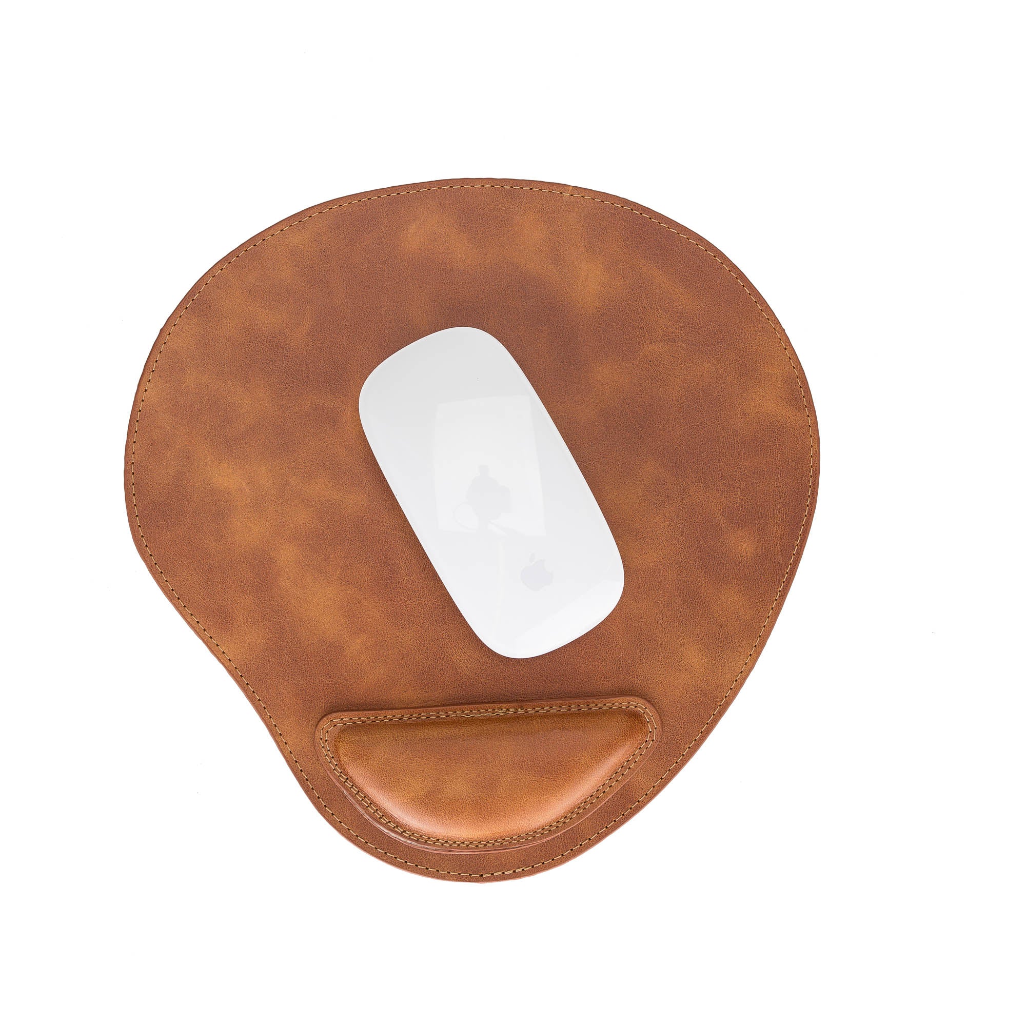 Cushioned Leather Mouse Pad - TAN - saracleather