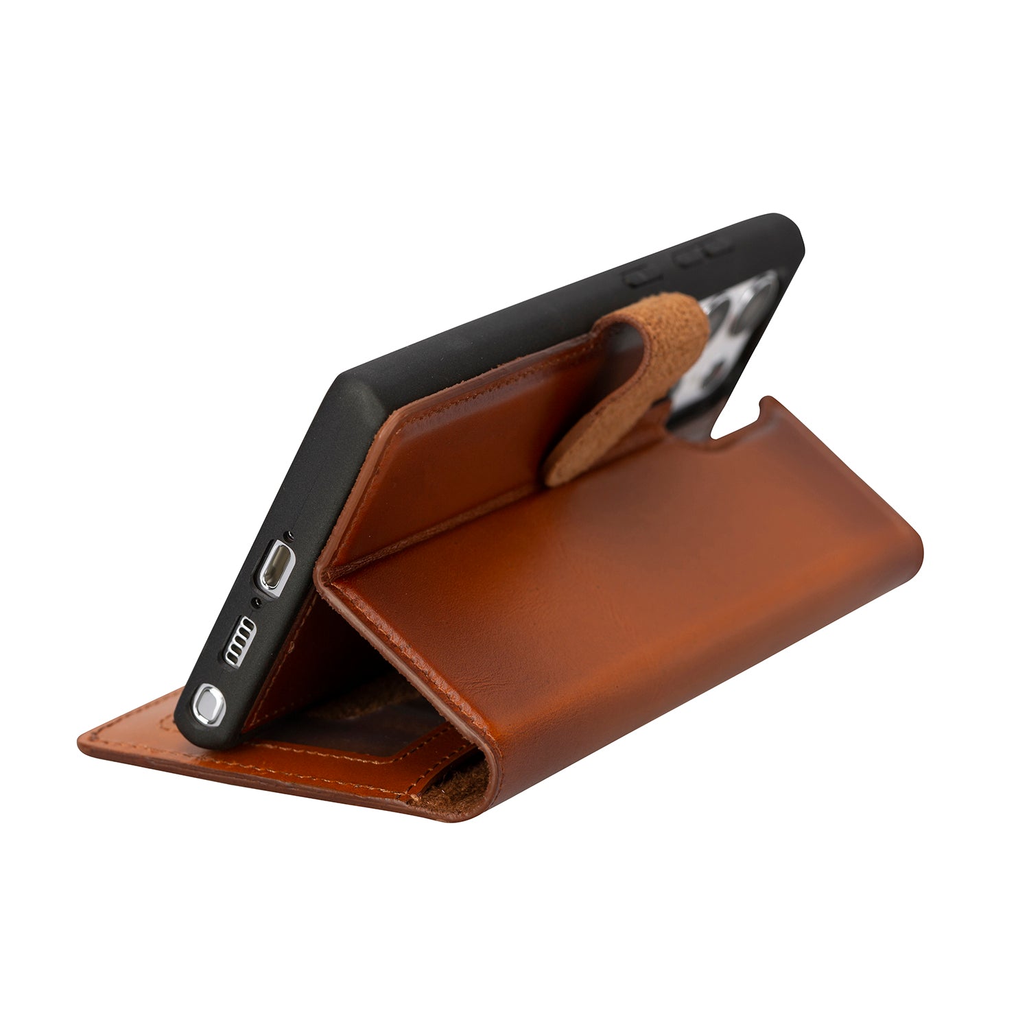 Magic Magnetic Detachable Leather RFID Blocker Wallet Case for Samsung Galaxy S23 Ultra (6.8") - EFFECT BROWN